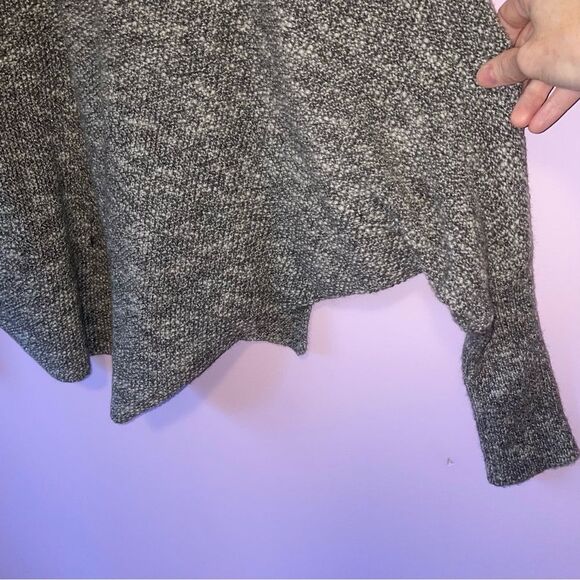Express S Wool Blend Gray Sweater Cardigan Metallic Open Front - Picture 8 of 9